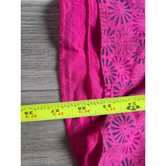 Eddie Bauer Womens Pink Floral Paisley Top L 100% Cotton 3/4 Sleeve - Picture 7 of 9